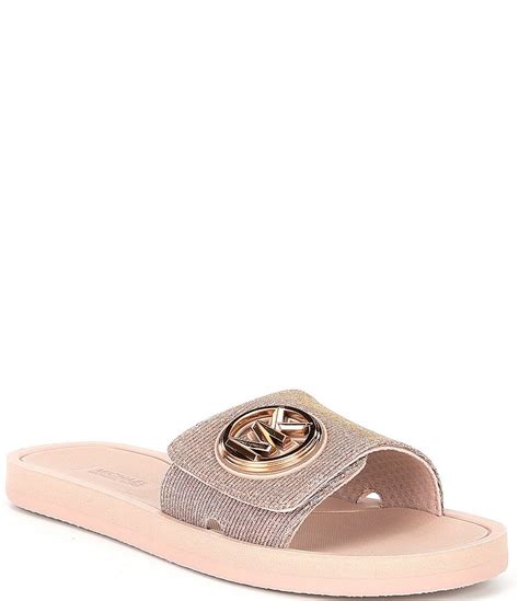 michael kors glitter slides|michael kors mk charm.